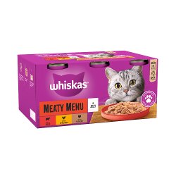 Whiskas Meaty Menu Adult Wet Cat Food in Jelly Tin 6 x 400g