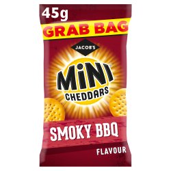 Jacob's Grab Bag Mini Cheddars Smoky BBQ Flavour Snacks 45g