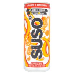 SUSO* No Added Sugar Orange & Mandarin Sparkling Multi Fruits Juice Drink 250ml