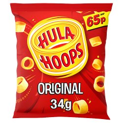 Hula Hoops Original Crisps 34g, 65p PMP