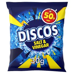 Discos Salt & Vinegar Crisps 30g, 50p PMP