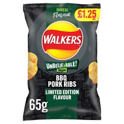 Walkers BBQ Pork Ribs Flavour Vegan Sharing Bag Crisps PMP 65g