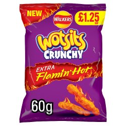 Wotsits Crunchy Extra Flamin' Hot Sharing Bag Crisps 60g PMP