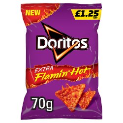 Doritos Extra Flamin' Hot Sharing Bag Crisps 70g PMP