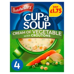 Batchelors Cup a Soup Cream of Vegetable 4 Instant Soup Sachets 122g
