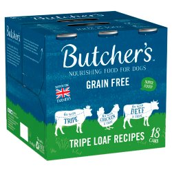 Butcher's Tripe Loaf Recipes Wet Dog Food Tins 18 x 400g