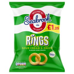 Seabrook Rings Sour Cream & Onion Flavour Corn Snacks 55g