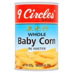 9 Circles Whole Baby Corn in Water 425g