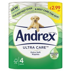 Andrex® Ultra Care Toilet Roll 4R PMP £2.99, 160sc