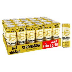 Strongbow Original Cider Can 4x568ml Pints