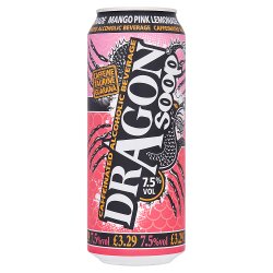 Dragon Soop Caffeinated Alcoholic Beverage Mango Pink Lemonade 500ml