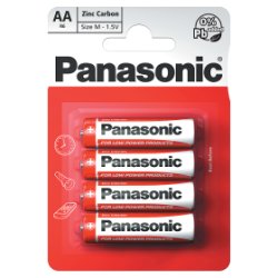 Panasonic AA 1.5V Zinc Carbon Batteries x 4pk
