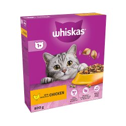 Whiskas 1+ Chicken Adult Dry Cat Food 800g