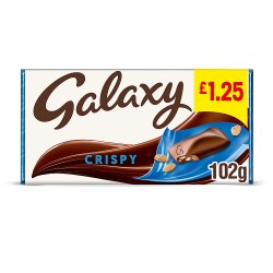 Galaxy Crispy Pieces & Milk Chocolate Block Bar 102g
