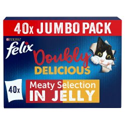 FELIX Doubly Delicious Meat Selection in Jelly Wet Cat Food 40x100g
