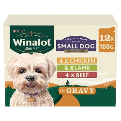 WINALOT Meaty Chunks Small Dog Mixed in Gravy Wet Dog Food 12x100g