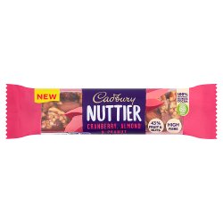 Cadbury Nuttier Cranberry, Almond & Peanut Chocolate Bar 40g