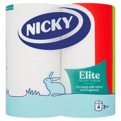 Nicky Elite Toilet Tissue 3 Ply 4 Rolls