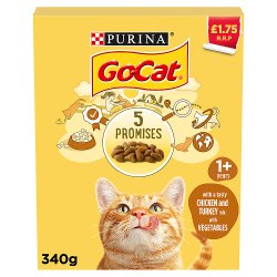Go-Cat with a Tasty Chicken and Turkey Mix with Vegetables 1+ Years 340g