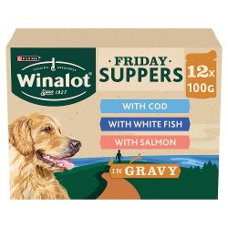 WINALOT Friday Suppers Chunks in Gravy Fish Wet Dog Food 12x100g