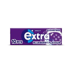 extra Blueberry Flavour Sugar Free Chewing Gum 10 Pieces