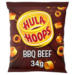  Hula Hoops BBQ Beef Crisps 34g