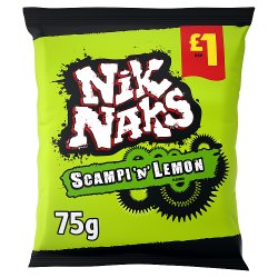 Nik Naks Scampi 'N' Lemon Crisps 75g, £1 PMP