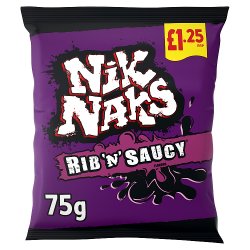 Nik Naks Rib 'N' Saucy Crisps 75g, £1.25 PMP