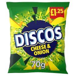 Discos Cheese & Onion Crisps 70g, £1.25 PMP