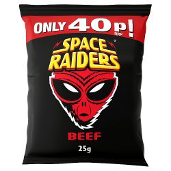 Space Raiders Beef Crisps 25g, 40p PMP
