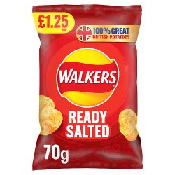 Walkers Ready Salted Crisps £1.25 RRP PMP 70g