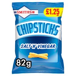 Smiths Chipsticks Salt 'n' Vinegar Snacks Crisps £1.25 RRP PMP 82g