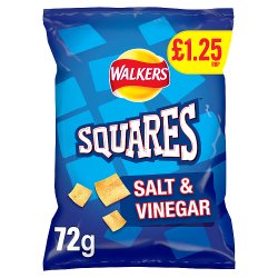 Walkers Squares Salt & Vinegar Snacks Crisps £1.25 RRP PMP 72g