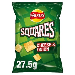 Walkers Squares Cheese & Onion Snacks Crisps 27.5g