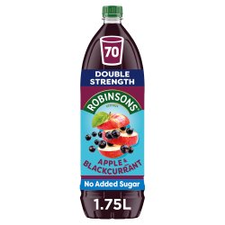 Robinsons Double Strength Apple & Blackcurrant No Added Sugar Fruit Squash 1.75L