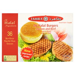 Tahira Halal Burgers Chicken & Beef 36 x 65g (2340g)