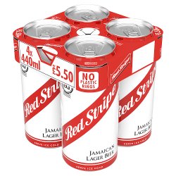 Red Stripe Jamaican Lager Beer 4 x 440ml Cans