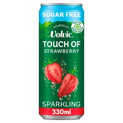 Touch of Strawberry Sparkling Sugar Free Flavoured Water by Volvic 330ml