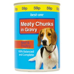 Best-One Meaty Chunks in Gravy Dog Food Beef & Poultry 400g