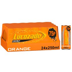 Lucozade Energy Drink Orange 250ml 75p PMP