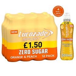 Lucozade Sport Drink Zero Sugar Orange & Peach 500ml PMP £1.50