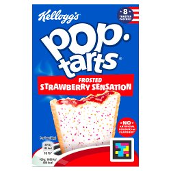 Kellogg's Pop Tarts Frosted Strawberry Sensation Pastry Snacks 8x48g