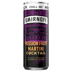 Smirnoff Passion Fruit Martini Cocktail 250ml Ready to Drink PMP £1.79 Premix Can