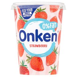 Onken 0% Fat Free Strawberry Yogurt 450g