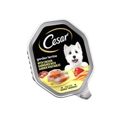 Cesar Garden Terrine Dog Food Tray Chicken & Garden Vegetables in Loaf 150g