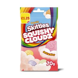 Skittles Squishy Cloudz Chewy Sweets Fruit Flavoured Sweets Treat Bag £1.25 PMP 70g