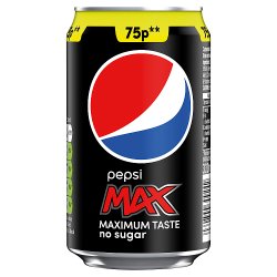 Pepsi Max No Sugar Cola Can PMP 330ml