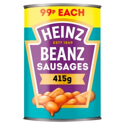 Heinz Beanz in a Rich Tomato Sauce with Pork Sausages 415g