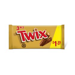 Twix Caramel & Milk Chocolate Fingers Biscuit Snack Bars Multipack £1.35 PMP 3 x 40g