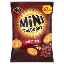 Jacob's Mini Cheddars Smoky BBQ Snacks 90g PMP £1.25